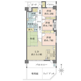 藤和シティホームズ鴨付の間取図