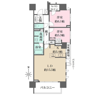 プラウドタワー名古屋伏見の間取図