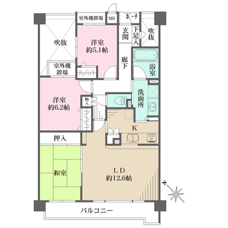 八事岳見ヒルズの間取図