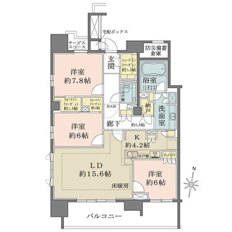 ザ・パークハウス名古屋伏見の間取図