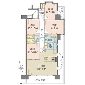 藤和シティホームズ梅林の間取図