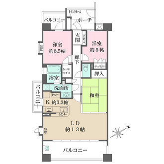 リーデンススクエア　ザ・シーズの間取図