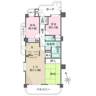 ライオンズマンション四軒家の間取図