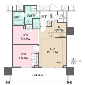 プラウドタワー名古屋錦の間取図