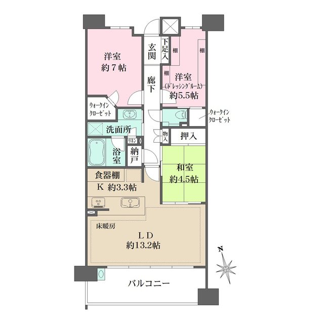 アネシア八事高峯シティテラス　ランドマークレジデンスの間取図