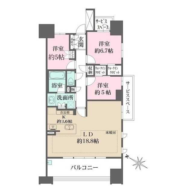 ザ・パークハウス名古屋Ａ棟の間取図