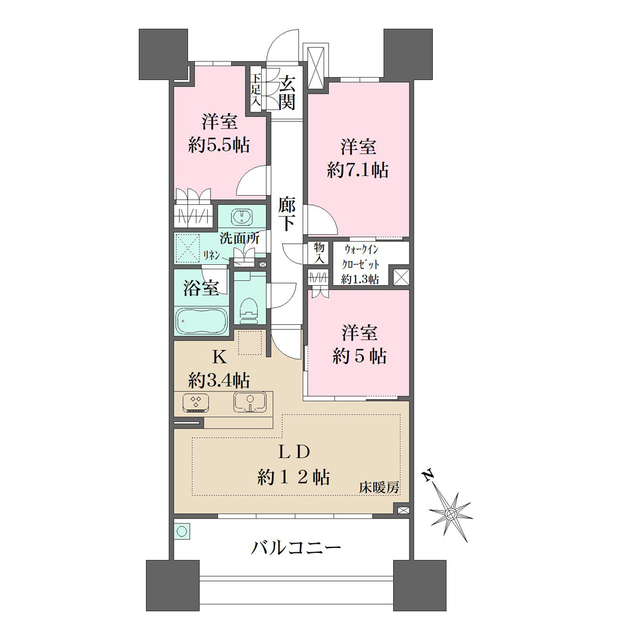 ザ・パークハウス名古屋Ｃ棟の間取図