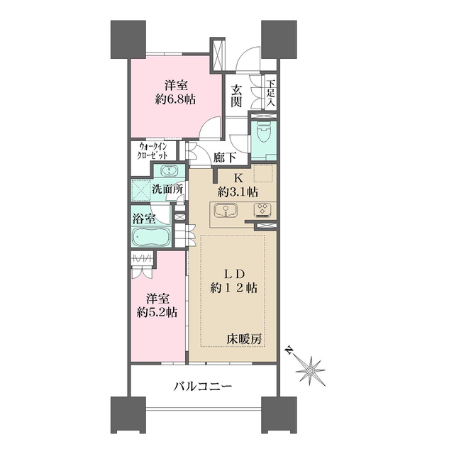 ザ・パークハウス名古屋Ｂ棟の間取図