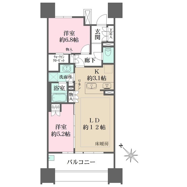ザ・パークハウス名古屋Ｂ棟の間取図