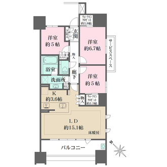 ザ・パークハウス名古屋Ｂ棟の間取図