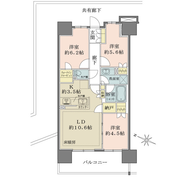 ザ・パークハウスオイコス赤羽志茂の間取図