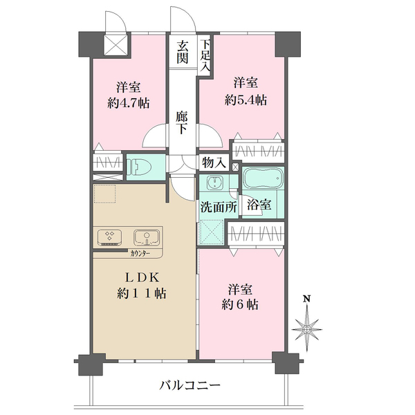 ウインベルコーラス北赤羽の間取図