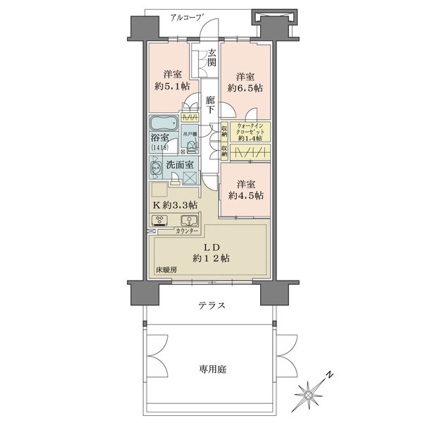 ザ・ガーデンズ東京王子の間取図