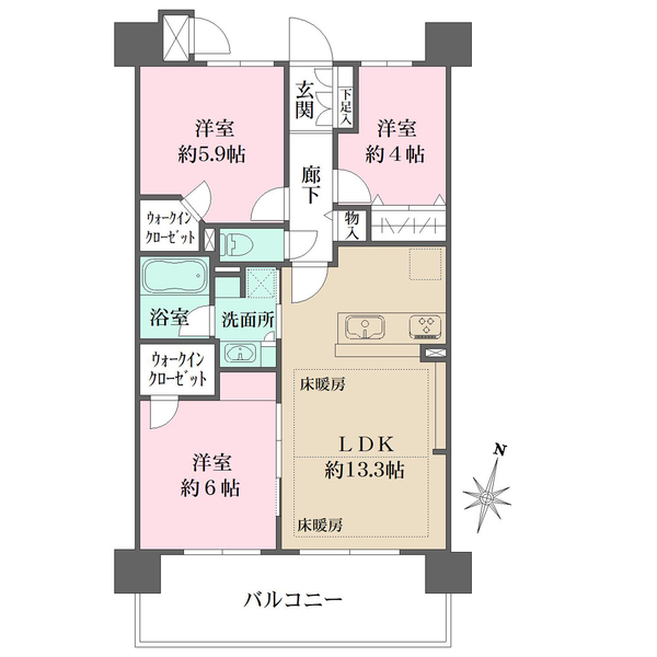 ゼファー中十条アクタージュの間取図