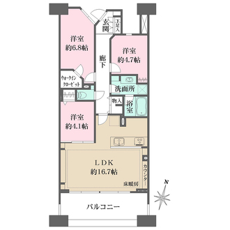 アクトピア北赤羽四番館ラ・パージュの間取図