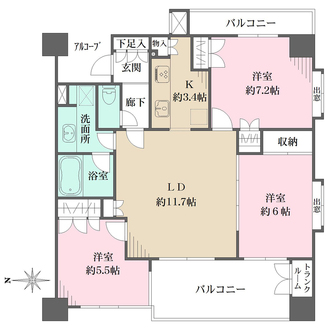 シャリエ赤羽アプローズの間取図
