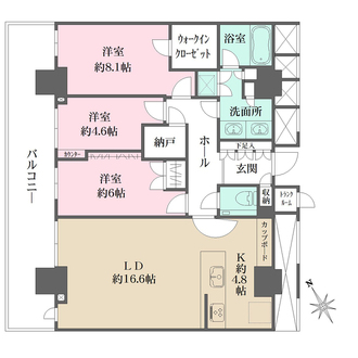 ザ・タワー十条の間取図