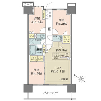 ザ・パークハウスオイコス赤羽志茂　サードスクエアの間取図
