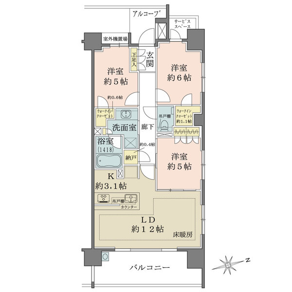 ザ・パークハウス市川の間取図