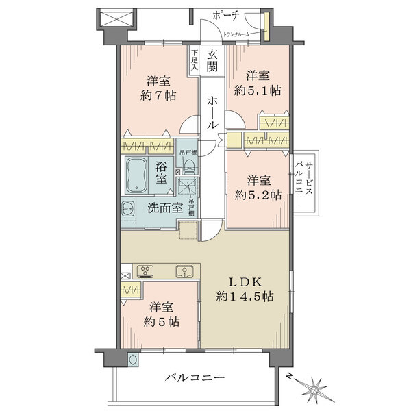 オーベル稲毛エヴァースの間取図
