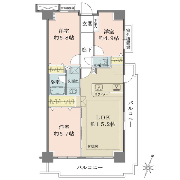 エルズ市川中山の間取図