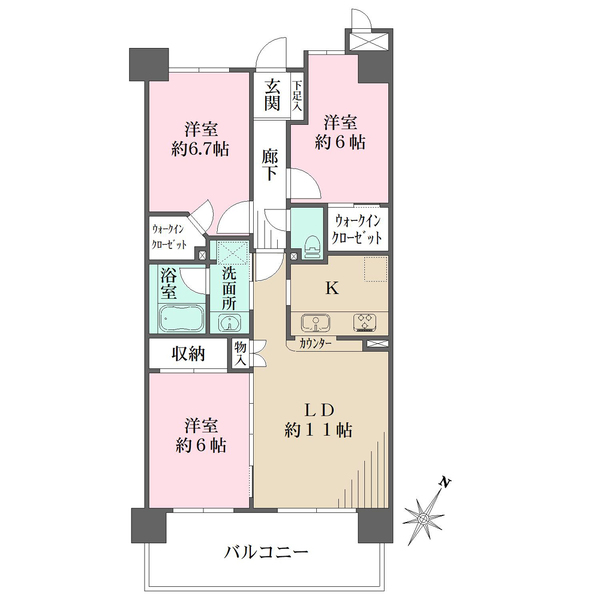 アクアフォレスタ・ルネ稲毛の間取図