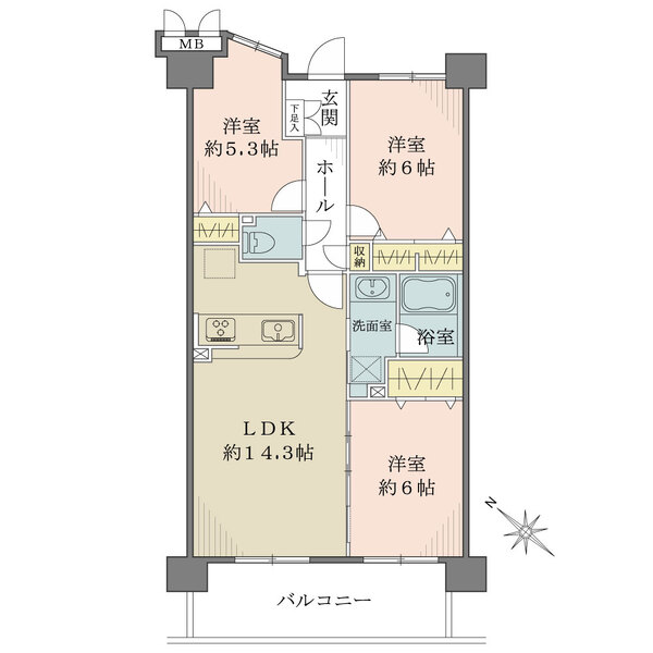 アクアフォレスタ・ルネ稲毛の間取図