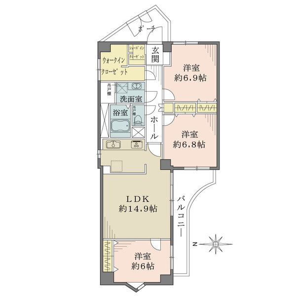 検見川パークハウスB棟の間取図