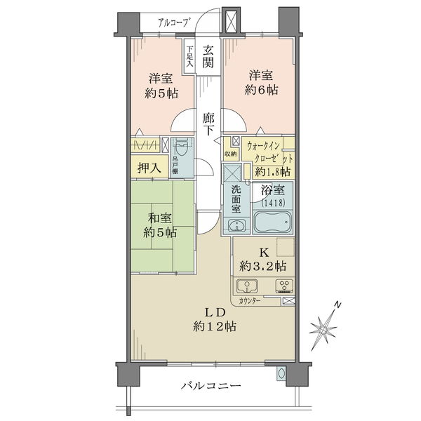 デュオヒルズ北習志野の間取図