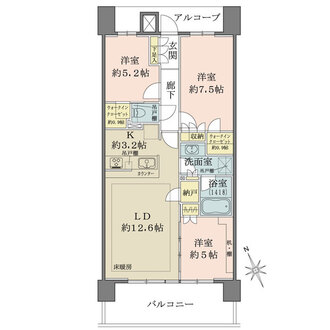 ザ・レジデンス津田沼奏の杜テラスの間取図