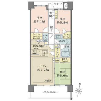 ザ・レジデンス津田沼奏の杜センターレジデンスの間取図