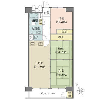市川パークハウスの間取図