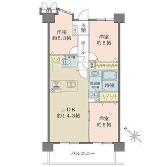 アクアフォレスタ・ルネ稲毛の間取図