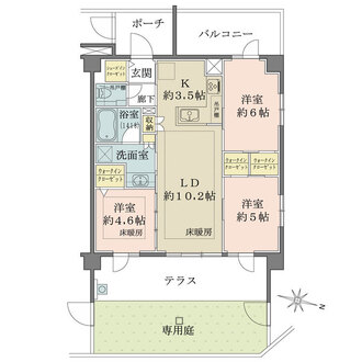 エクセレントシティ津田沼奏の杜パークフロントの間取図