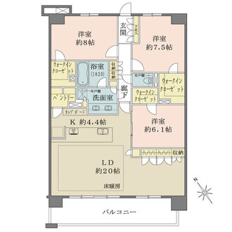 レーベン検見川浜GRANVARDIの間取図