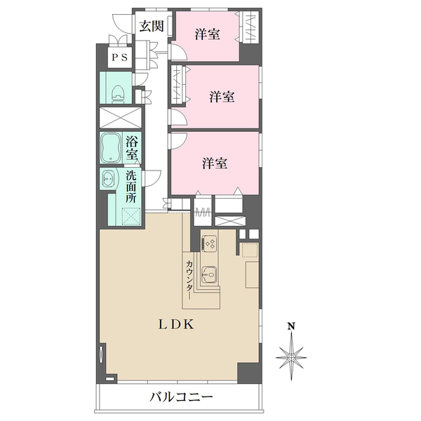 広尾マンションの間取図
