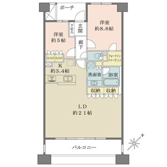 コットンハーバータワーズベイイーストの間取図