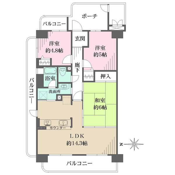 ディオフェルティ豊中・曽根の間取図