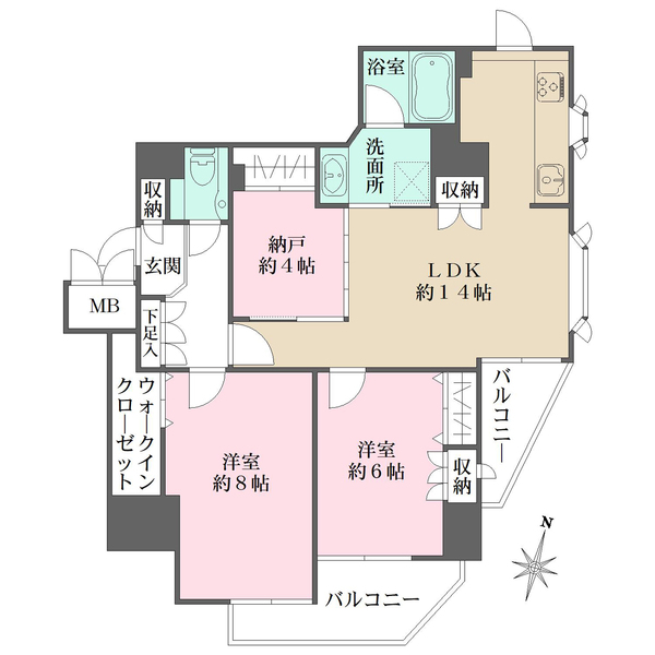 パルム・ドール中桜塚の間取図