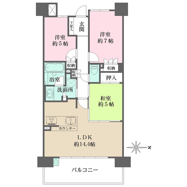 アーバネックス江坂垂水町ファインフラッツの間取図
