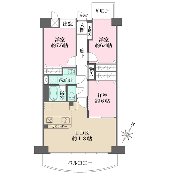 藤和箕面ホームズの間取図