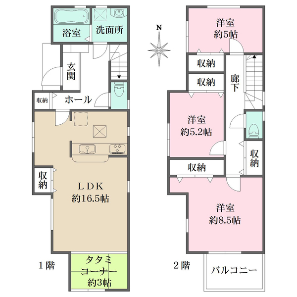 1号棟の間取図