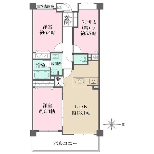 ジオ豊中曽根の間取図