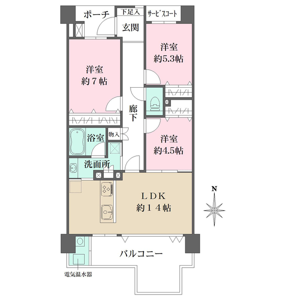 レアルグランデ北千里古江台の間取図
