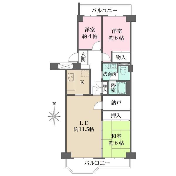 茨木レックスマンションの間取図