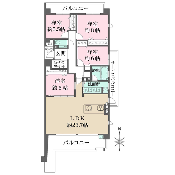新千里桜ヶ丘メゾンシティの間取図