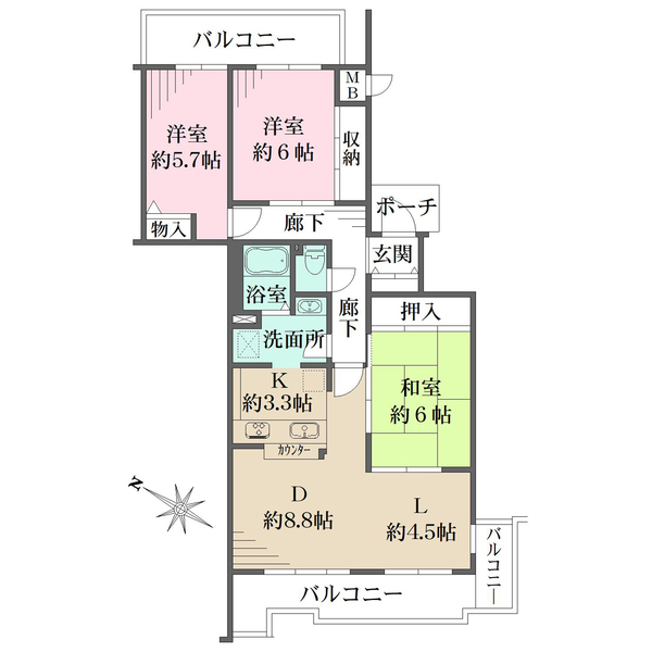 セントラル池田五月丘の間取図