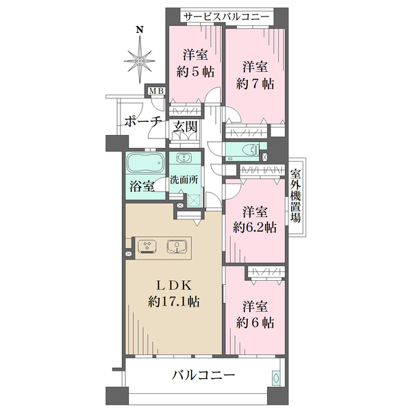 ペルル江坂ブランアージュの間取図