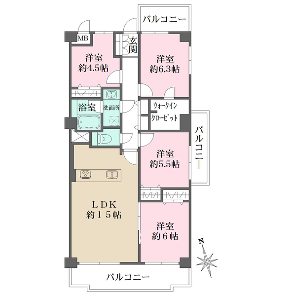 サニーハウス桃山台の間取図