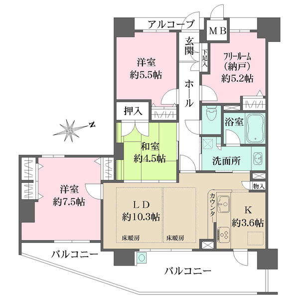 プロパレス吹田モナークヒルズの間取図